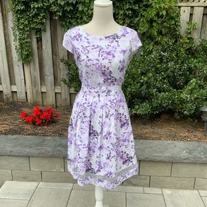 Rickis retro style purple floral dress